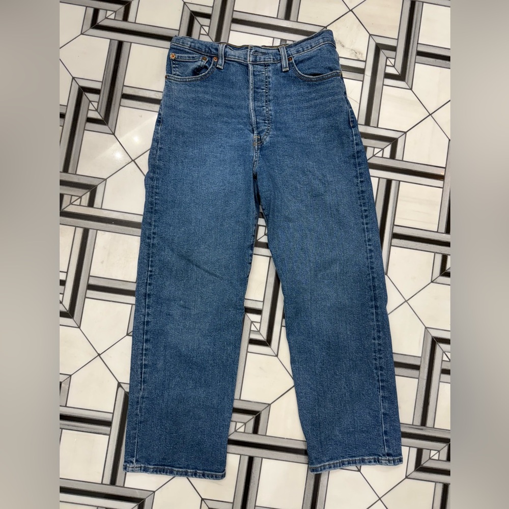 Levi Ribcage High Waist Wide Leg Jeans Sz 29